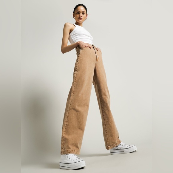 Abrand Carrie Jeans Camel Brown | Women’s Size 24 AU6 High Waist Straight Leg - Picture 12 of 17